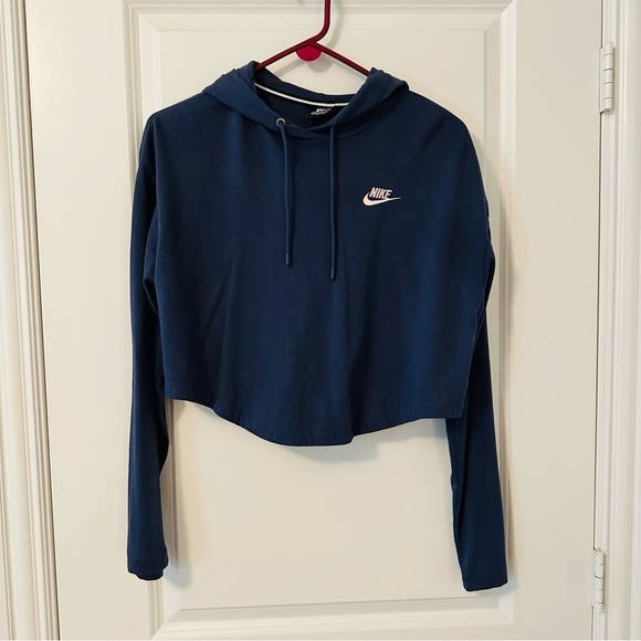 Cropped Blue Nike Hoodie - Picture 1 of 3